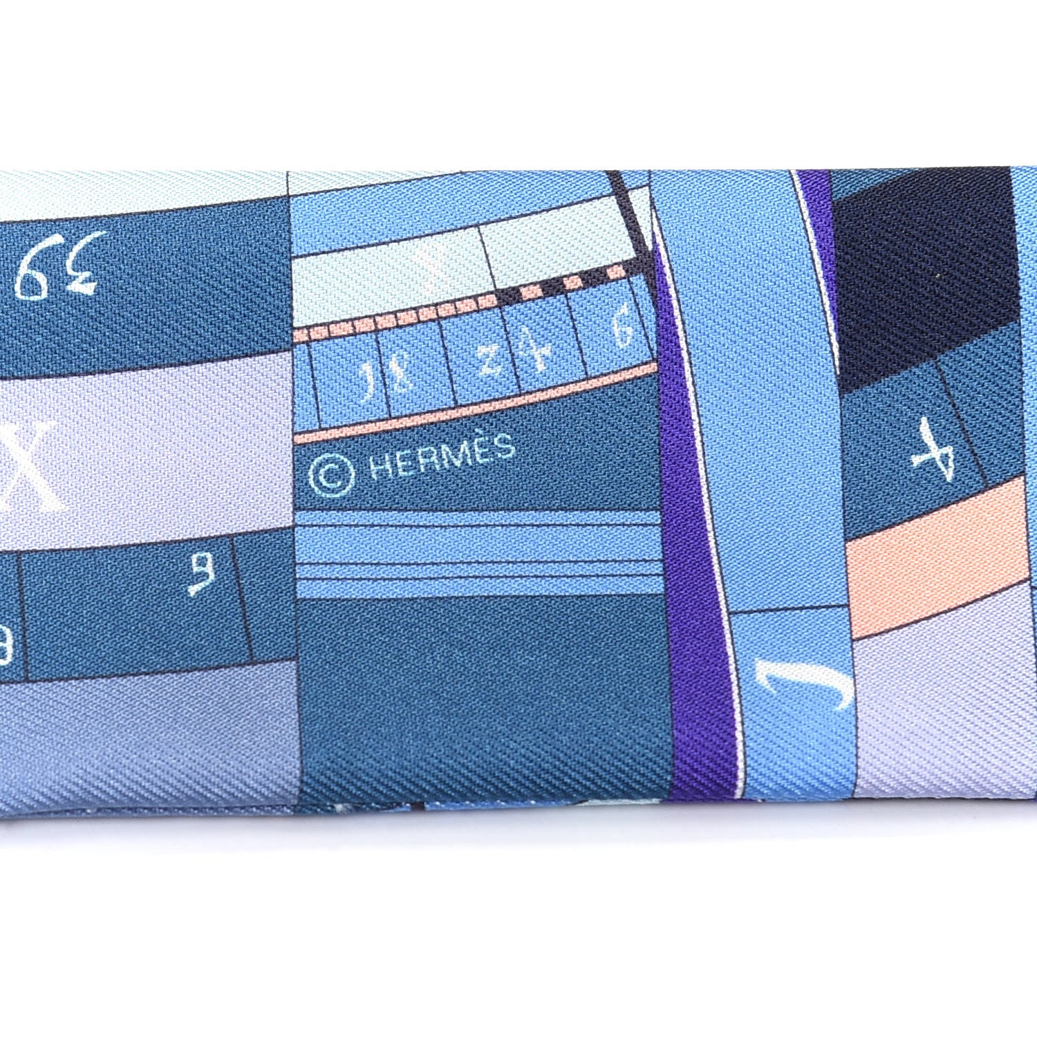 Hermes Silk Astrologie Nouvelle Twilly Ultraviolet Bleu Corail 3 of 4