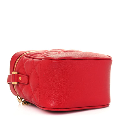 Saint Laurent Grain de Poudre Quilted 80's Vanity Bag Red 4 of 12