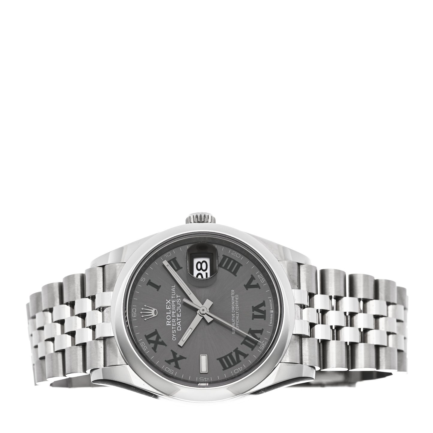 Stainless Steel 36mm Oyster Perpetual Wimbledon Datejust Watch Slate 126200