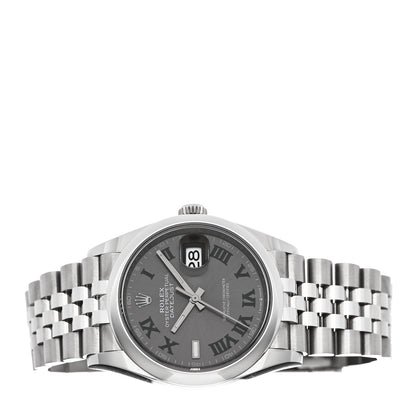 Rolex Stainless Steel 36mm Oyster Perpetual Wimbledon Datejust Watch Slate 126200 2 of 5