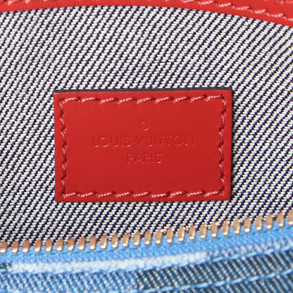 Louis Vuitton Denim Damier Monogram Patchwork Speedy Bandouliere 30 Blue Rouge 9 of 9