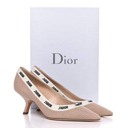 Christian Dior Technical Canvas Ribbon Embroidered J'Adior 65mm Pumps 38.5 Powder Nude 9 of 9