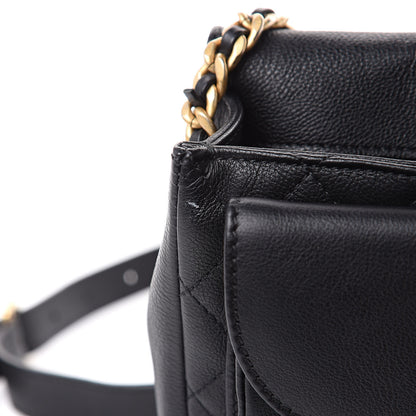 Chanel Grained Calfskin Quilted Messenger Flap Black 13 of 13