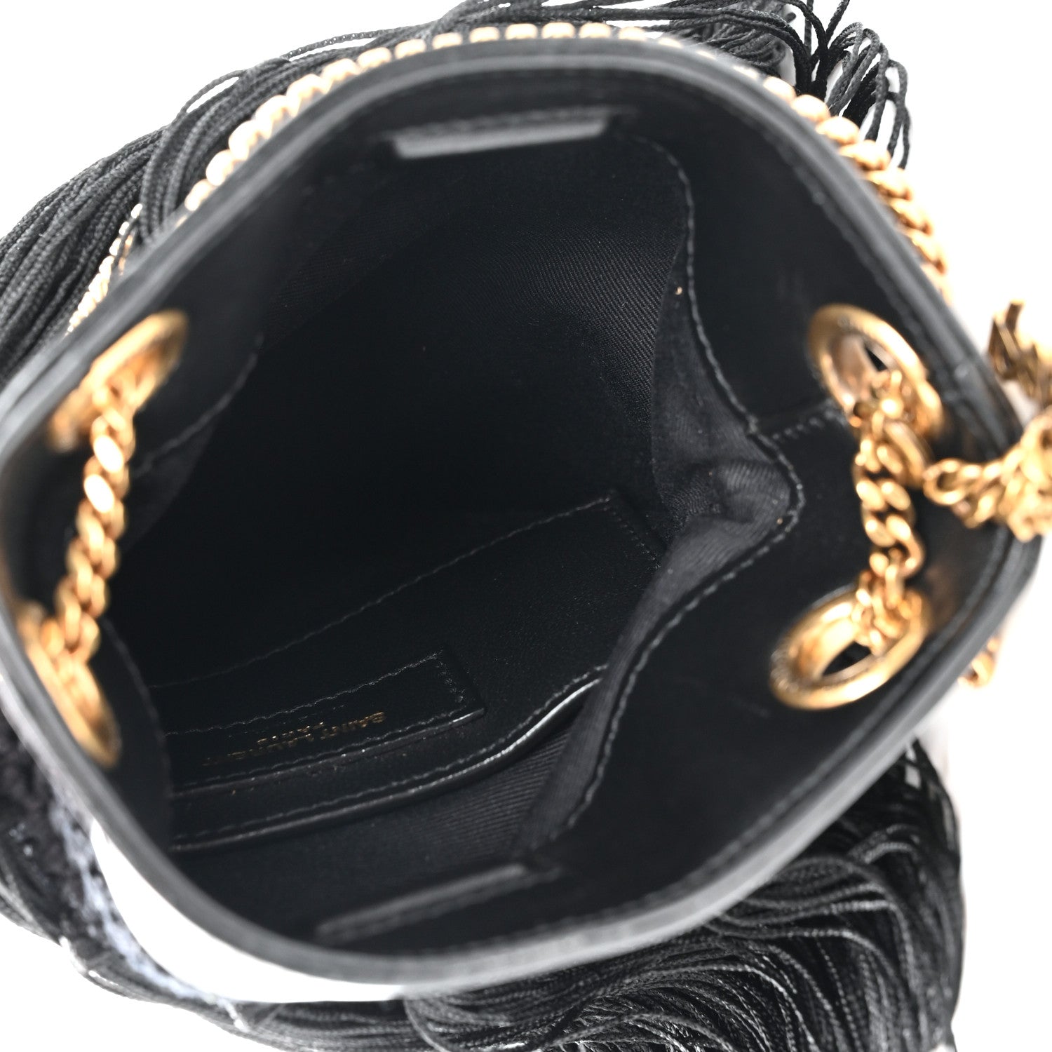 Saint Laurent Crochet Fringe Grace Small Hobo Bag Black 5 of 10