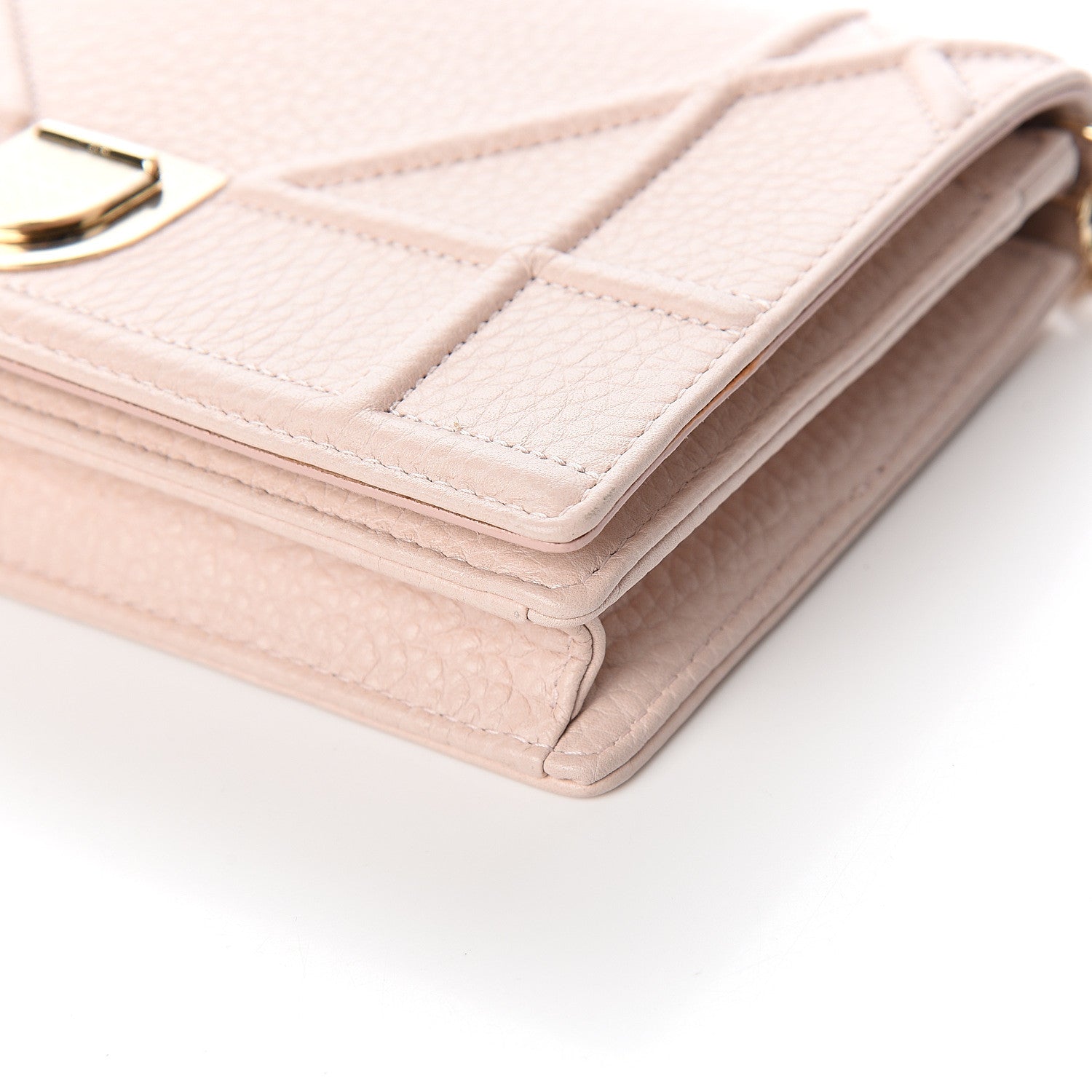 Christian Dior Grained Calfskin Diorama Wallet on Chain Pouch Nude 9 of 10