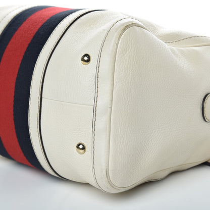 Gucci Calfskin Vintage Web Medium Boston White 11 of 16