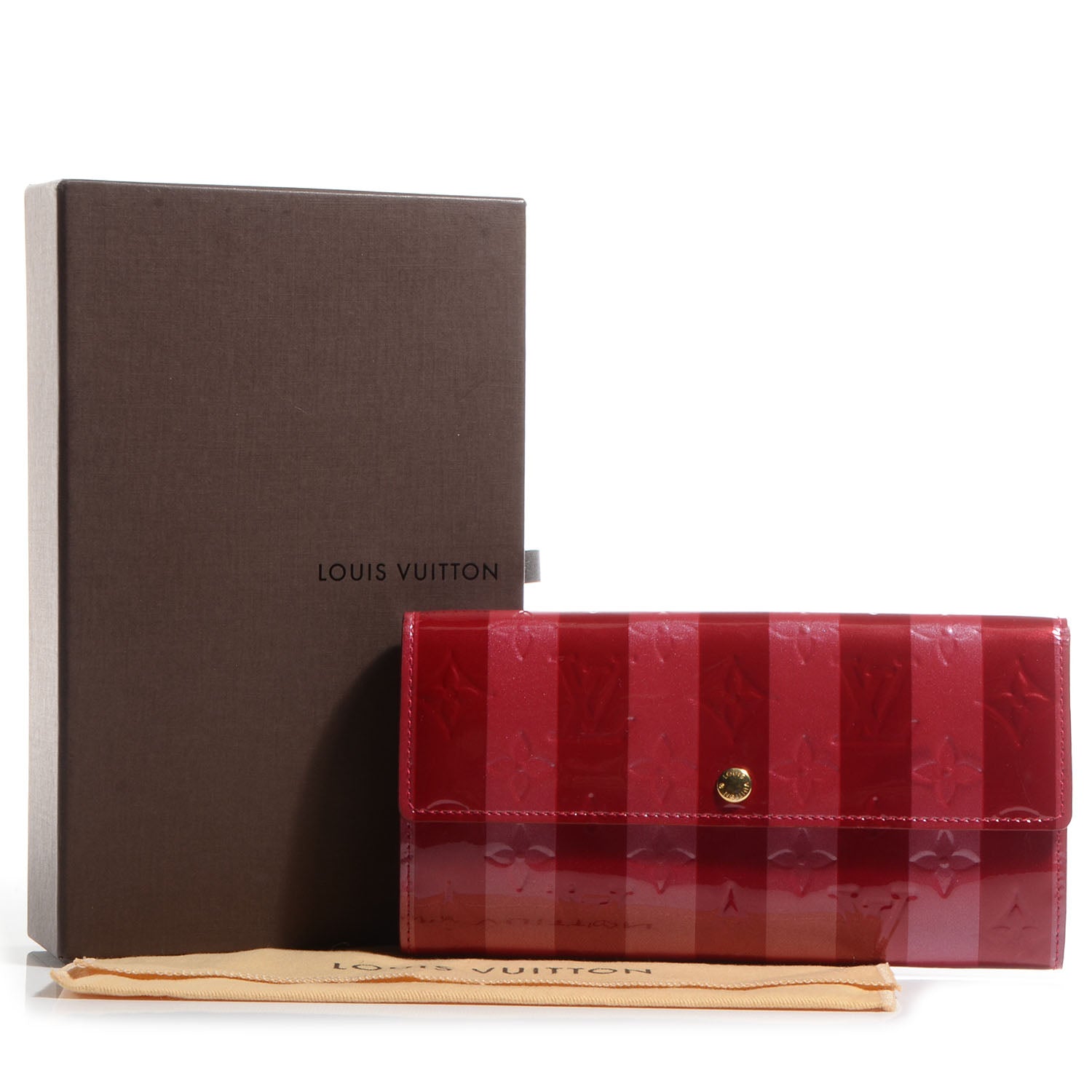 Louis Vuitton Vernis Rayures Sarah Wallet Pomme D'Amour 9 of 9