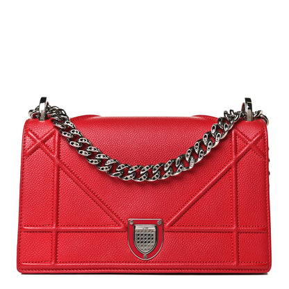 Christian Dior Grained Calfskin Small Diorama Flap Bag Red 1 of 15