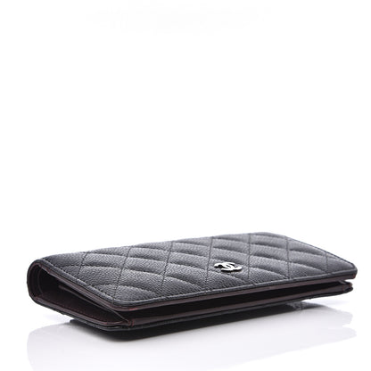 Chanel Caviar Quilted Yen Wallet Black 3 of 11