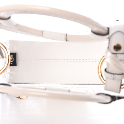 Fendi TPU FF Vitello Century Plexiglass Small Runaway Shopper Tote White 5 of 7
