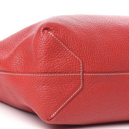 Hermes Taurillon Clemence Double Sens Reversible Tote 36 Rouge Casaque Crevette 10 of 14