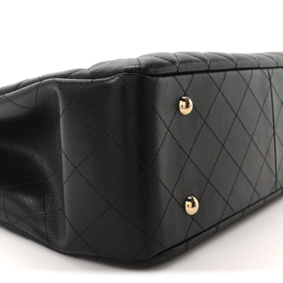 Caviar Quilted Large Classic Shopping Tote Black
