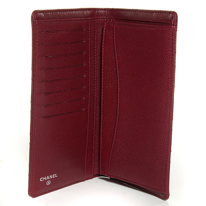 Chanel Caviar Quilted Yen Wallet Dark Red 6 of 9