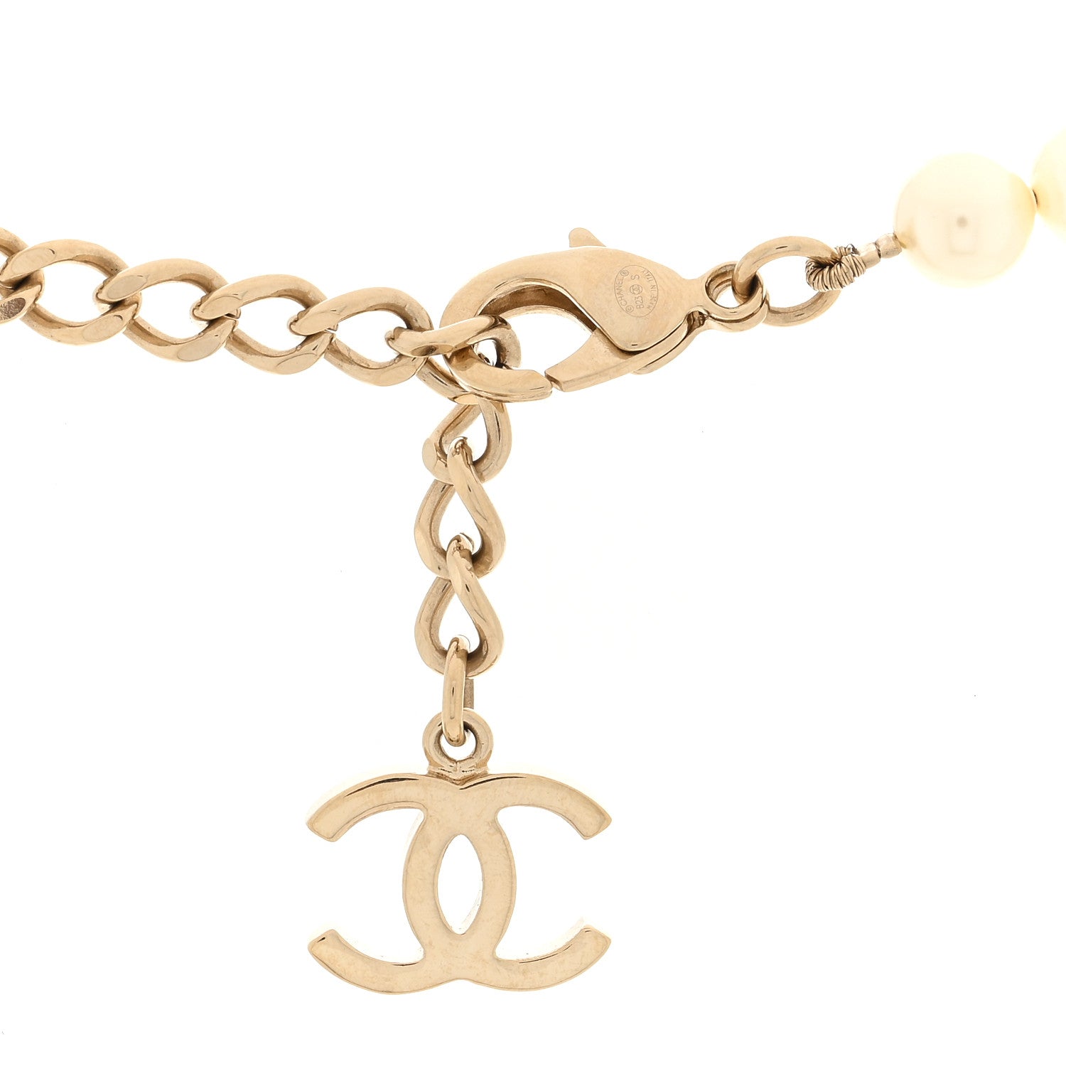 Chanel Pearl Crystal CC Camellia Choker Necklace Gold 4 of 4