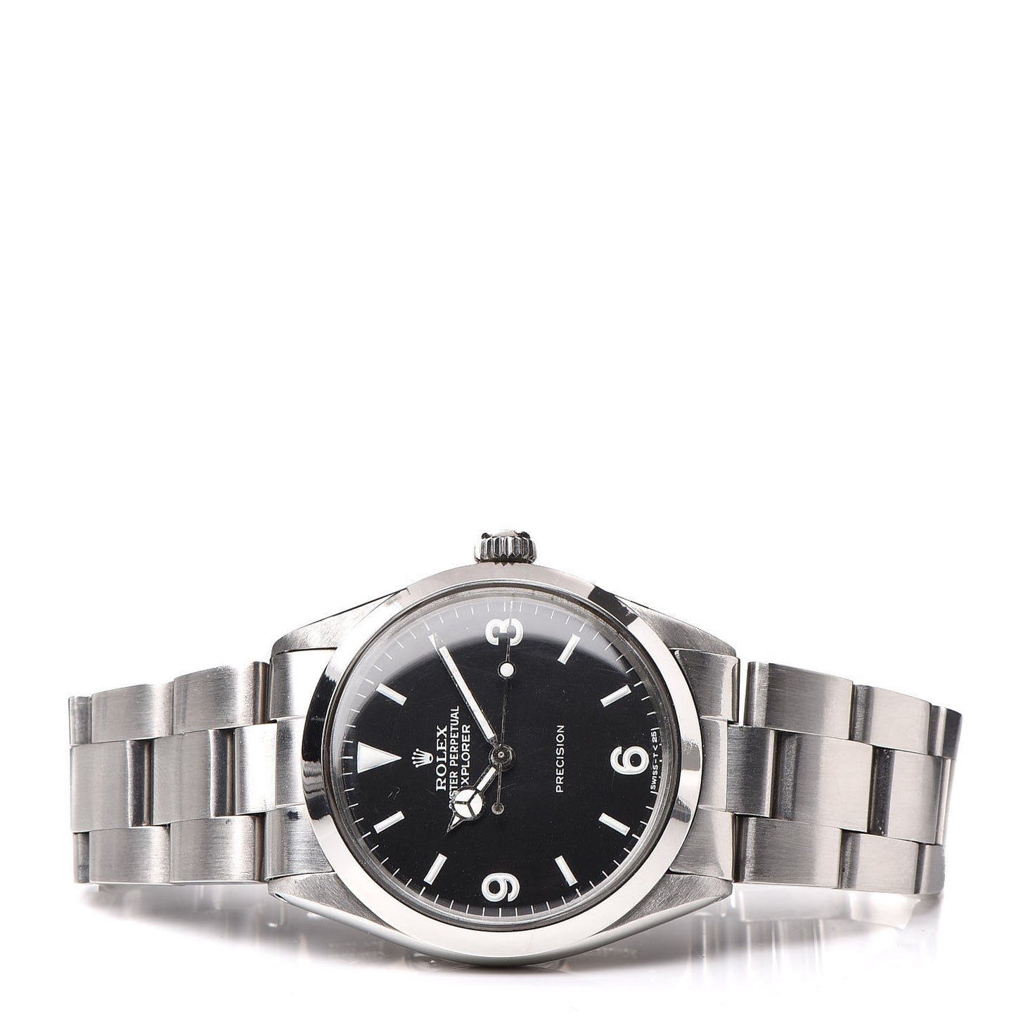 Stainless Steel 34mm Oyster Perpetual Explorer Precision Watch Black 5500