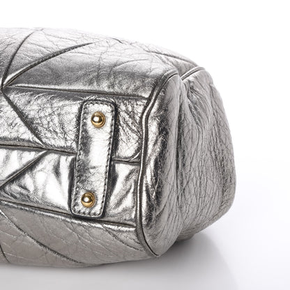 Marc Jacobs Metallic Calfskin Patchwork Stam Silver 15 of 16