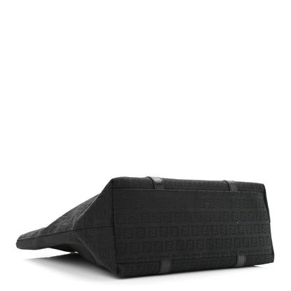 Fendi Zucchino Large Charm Shopping Tote Black 4 of 11