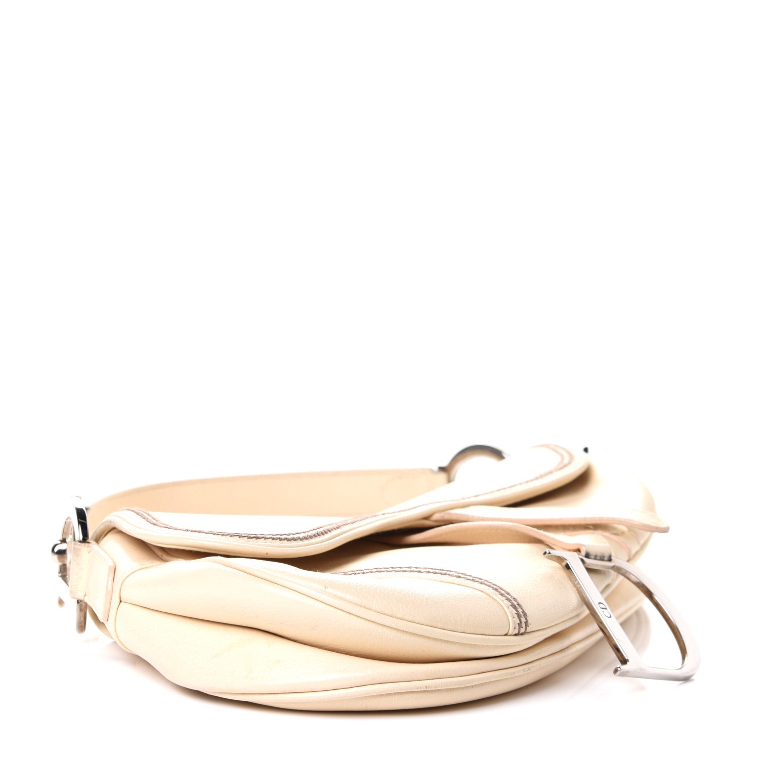 Christian Dior Grained Calfskin Saddle Bag Beige 5 of 19