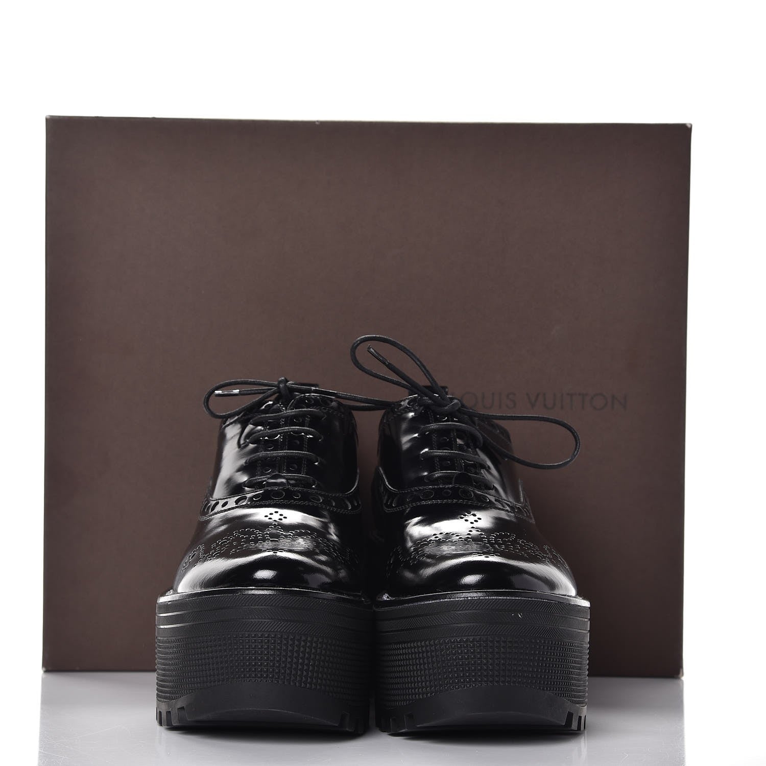 Louis Vuitton Calfskin Fighter Richelieu Platform Boots 36 Black 9 of 9