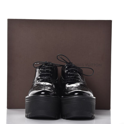 Louis Vuitton Calfskin Fighter Richelieu Platform Boots 36 Black 9 of 9