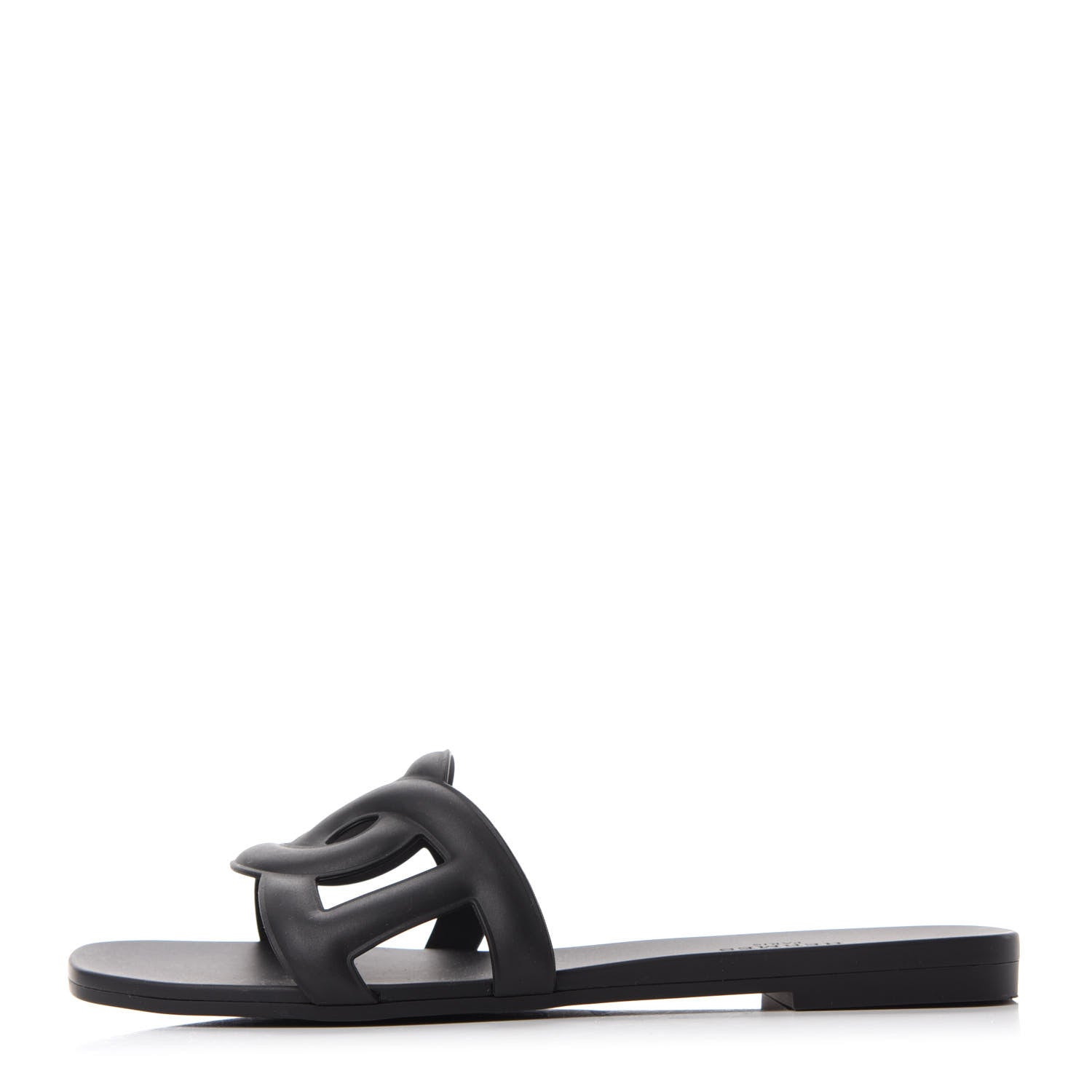 Hermes Rubber Aloha Sandals 35 Black 1 of 9