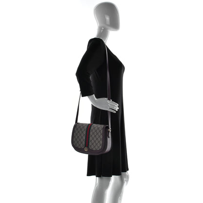 Gucci GG Supreme Monogram Web Small Ophidia Flap Messenger Bag Brown 2 of 10