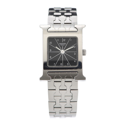 Hermes Stainless Steel 21mm Heure H Hour Quartz Watch Black 1 of 4