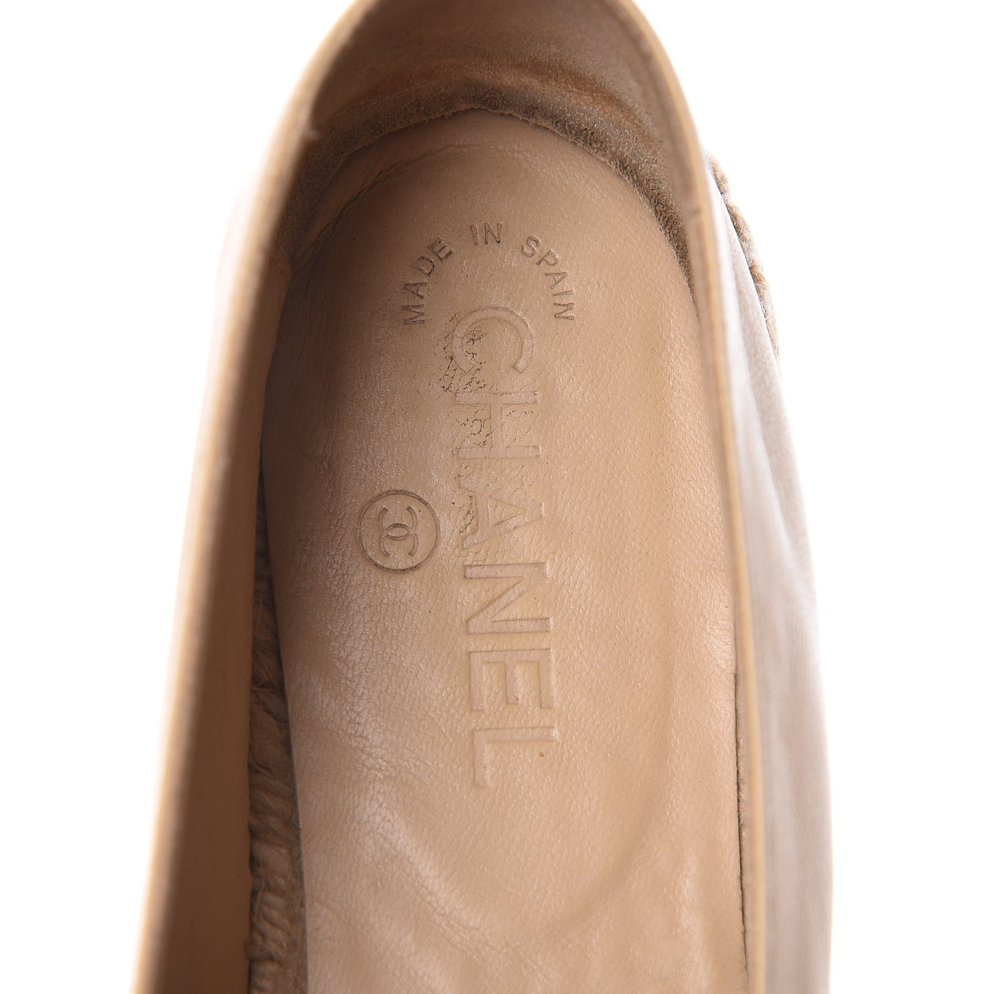Lambskin CC Espadrilles 42 Beige Black