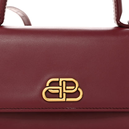 Balenciaga Box Calfskin XS Sharp Top Handle Bag Burgundy 7 of 9