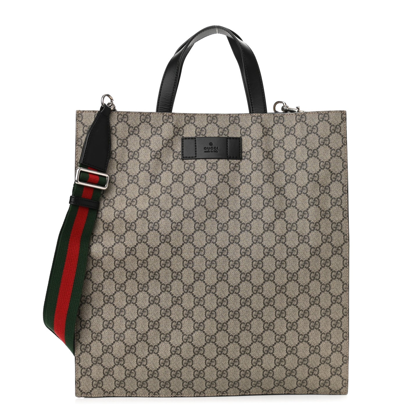 Soft GG Supreme Monogram Web Vertical Tote Black