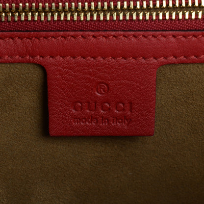 Gucci GG Supreme Monogram Calfskin Medium Padlock Shoulder Bag Beige Hibiscus Red New Rosette 6 of 7
