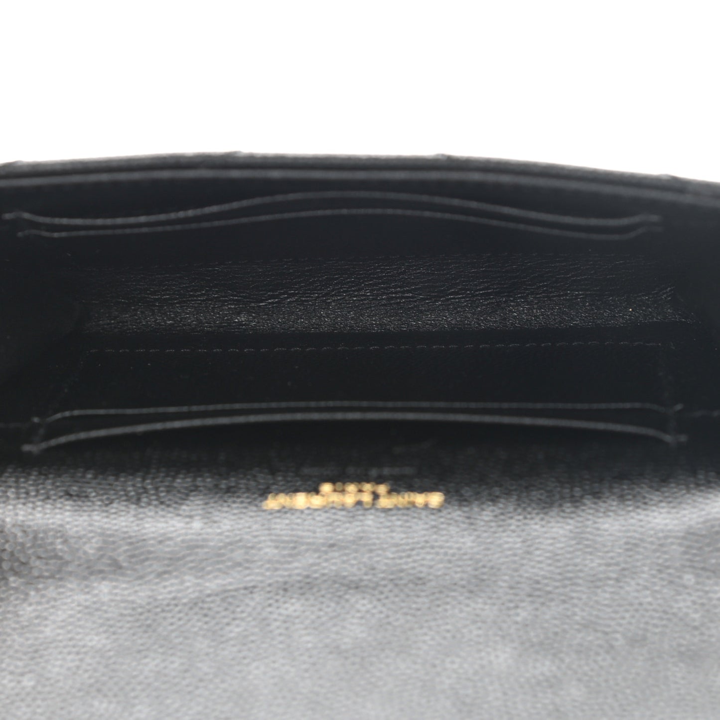 Grain De Poudre Matelasse Chevron Small Monogram Envelope Wallet Black