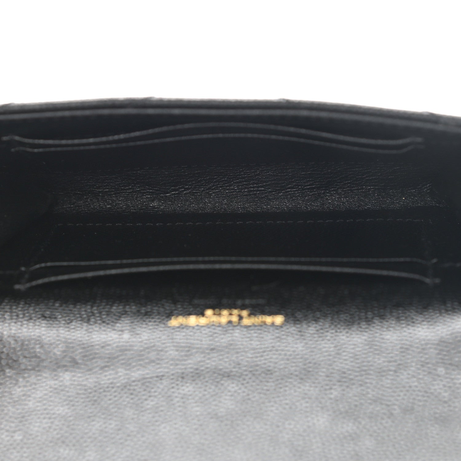 Saint Laurent Grain De Poudre Matelasse Chevron Small Monogram Envelope Wallet Black 4 of 6