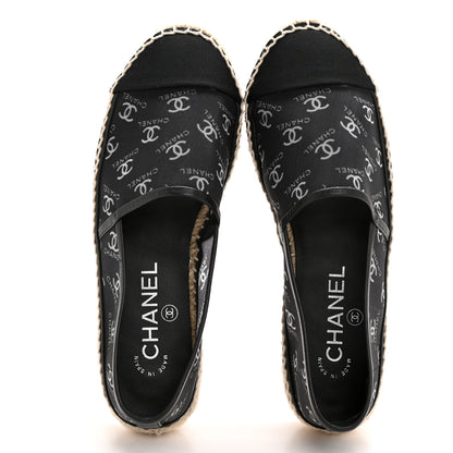 Chanel Mesh Grosgrain CC Espadrilles 36 Black White 2 of 9