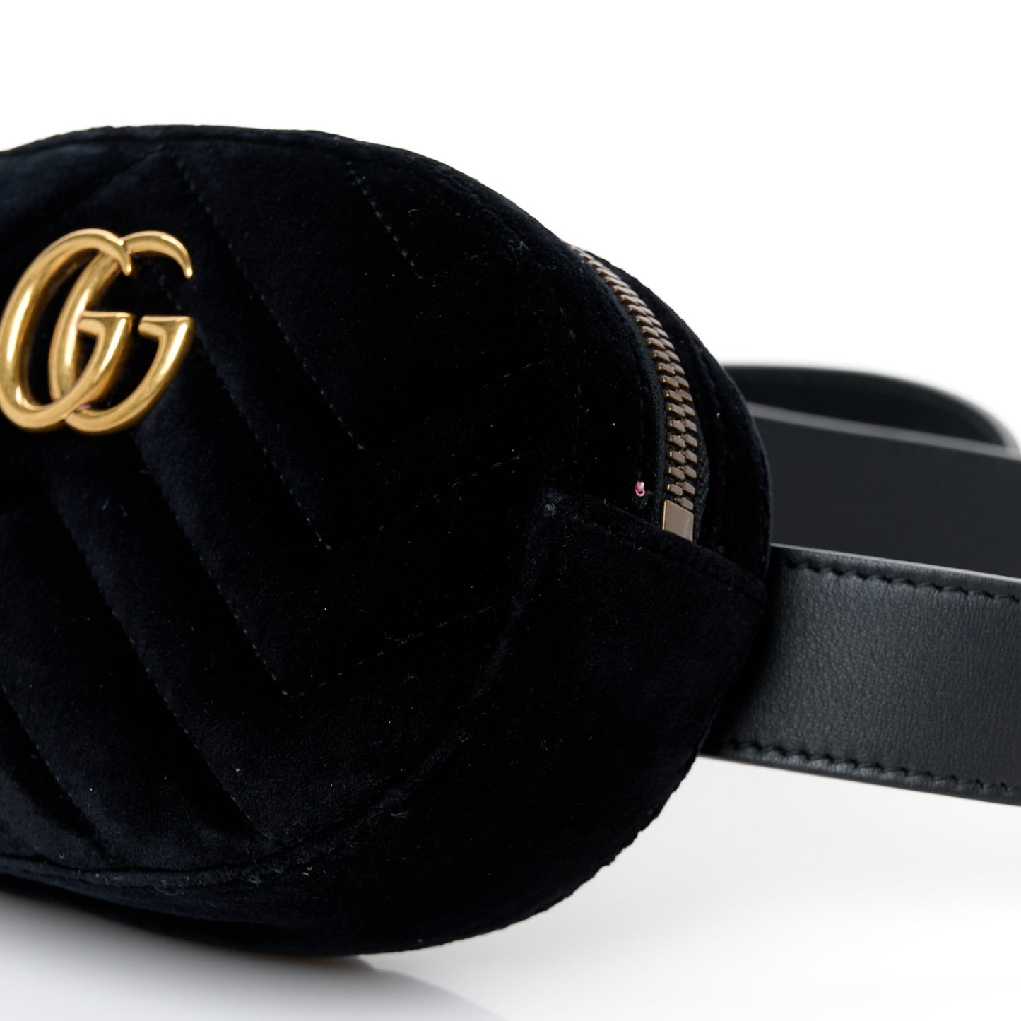 Velvet Matelasse GG Marmont Belt Bag 85 34 Black