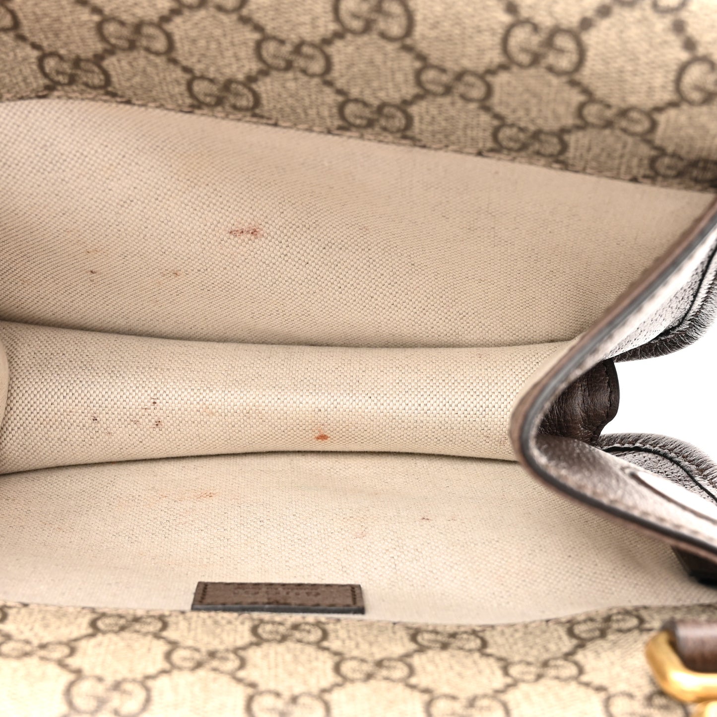 GG Supreme Monogram Web Small Neo Vintage Double Flap Messenger Bag Beige New Acero