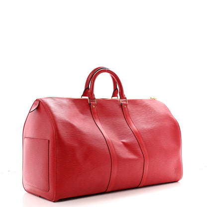 Louis Vuitton Epi Keepall 50 Castillan Red 2 of 12