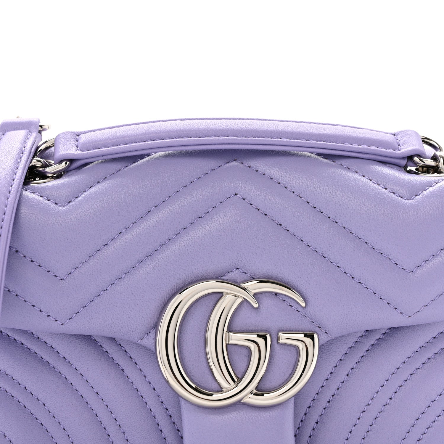 Gucci Lambskin Matelasse Small GG Marmont Shoulder Bag Lapis 7 of 9