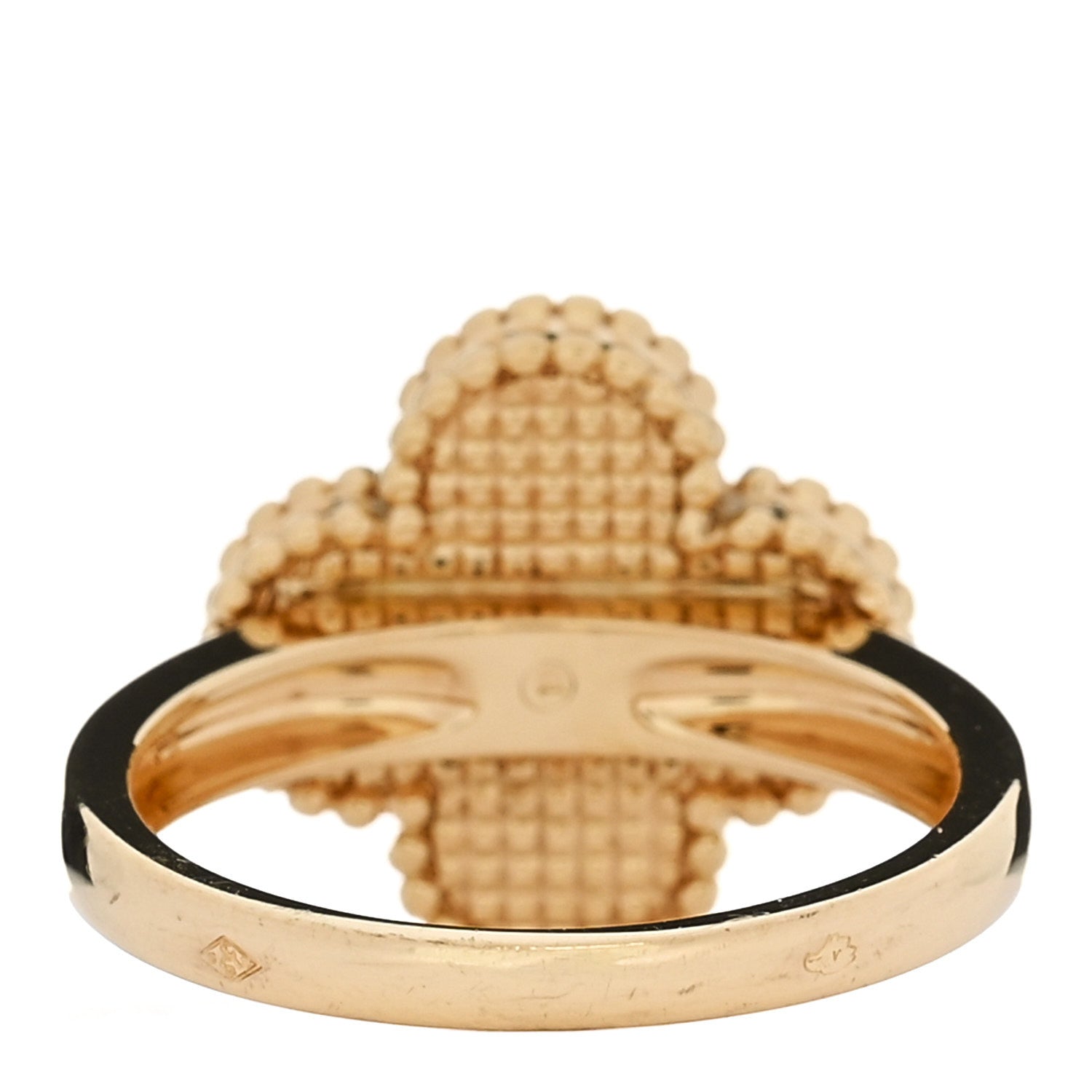 Van Cleef & Arpels 18K Yellow Gold Diamond Carnelian Vintage Alhambra Ring 52 6 4 of 6