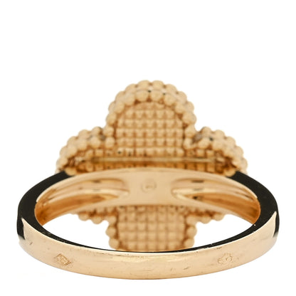 Van Cleef & Arpels 18K Yellow Gold Diamond Carnelian Vintage Alhambra Ring 52 6 4 of 6