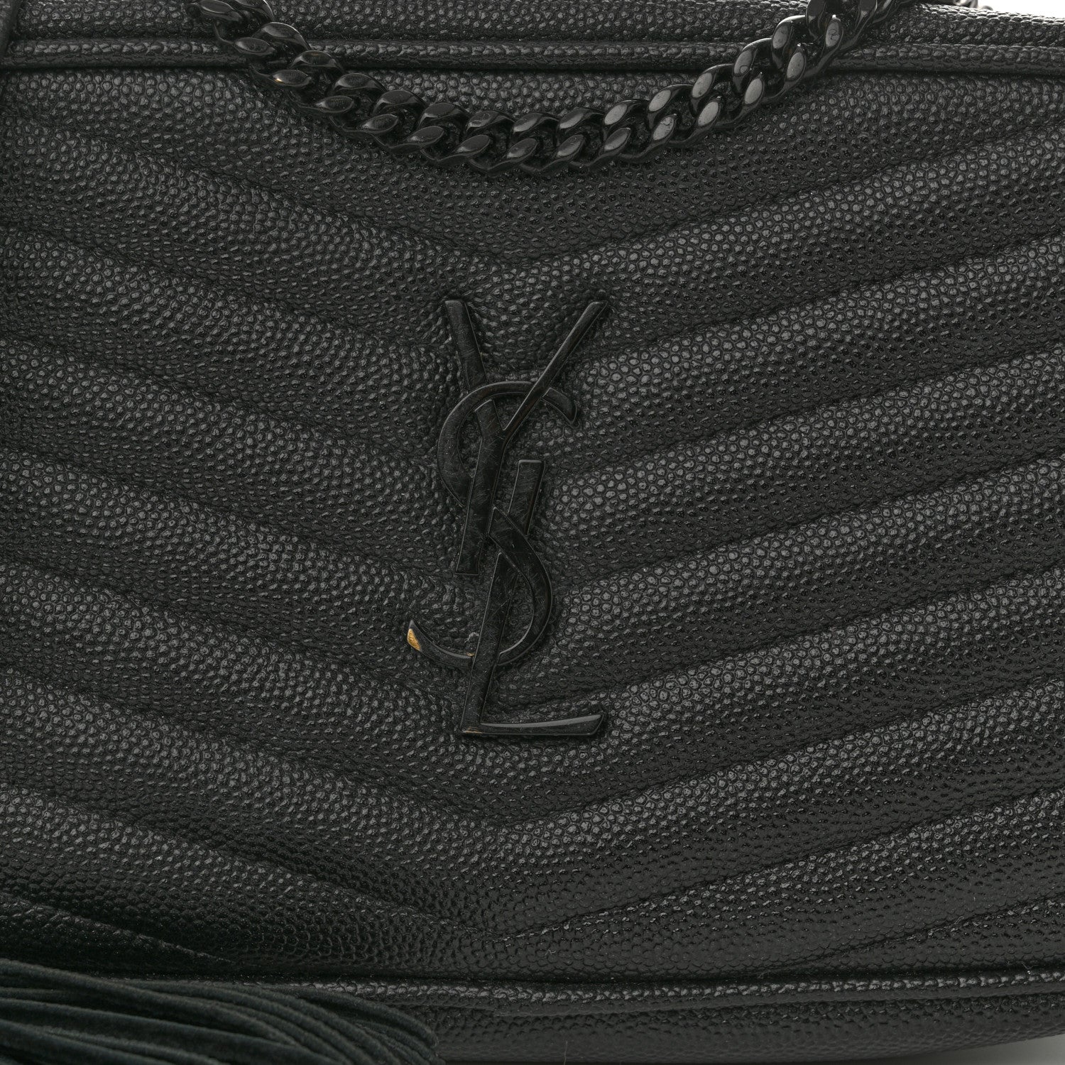Saint Laurent Grain De Poudre Matelasse Monochrome Monogram Mini Lou Camera Bag Black 7 of 12