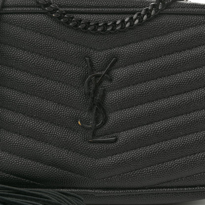 Saint Laurent Grain De Poudre Matelasse Monochrome Monogram Mini Lou Camera Bag Black 7 of 12