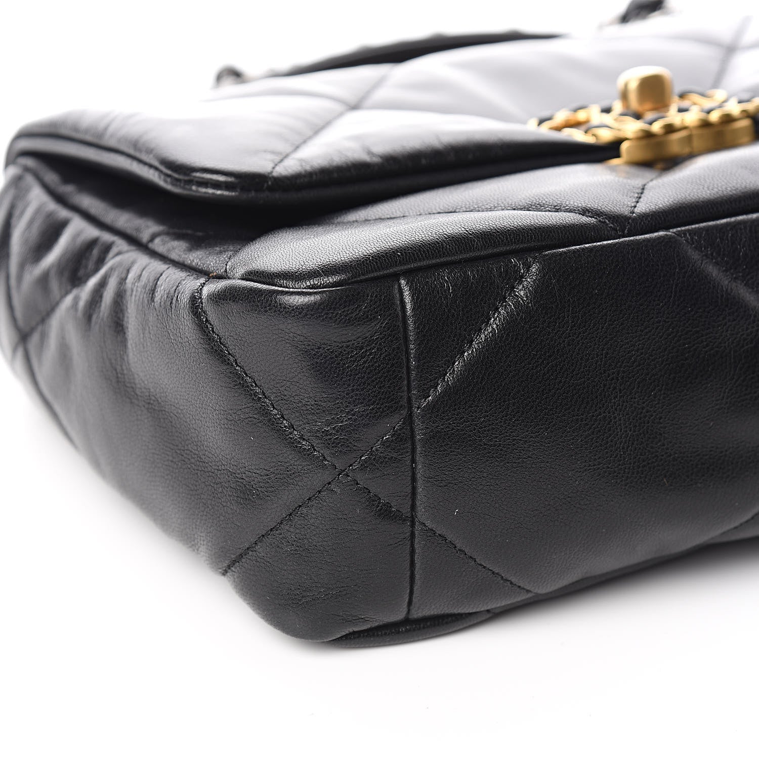 Chanel Goatskin Quilted Medium 19 Flap Black 8 of 11
