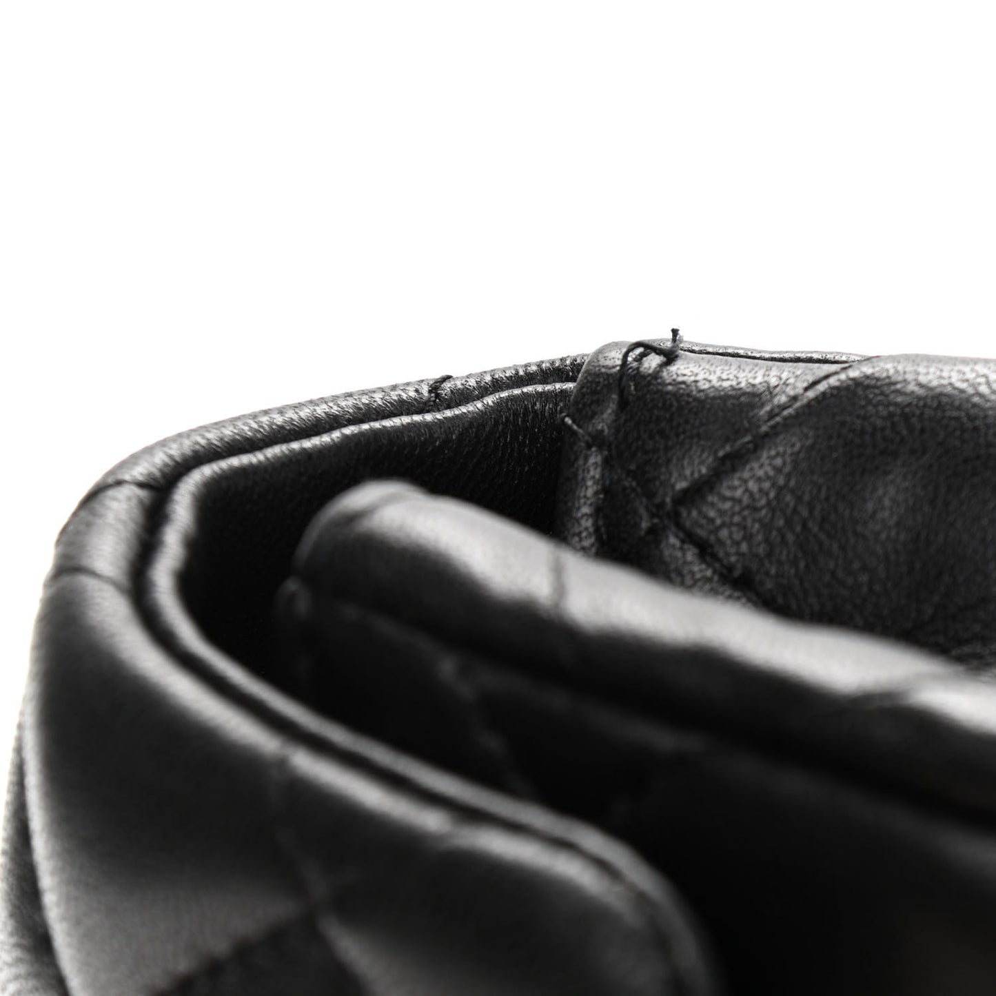 Lambskin Quilted Extra Mini Rectangular Flap Black
