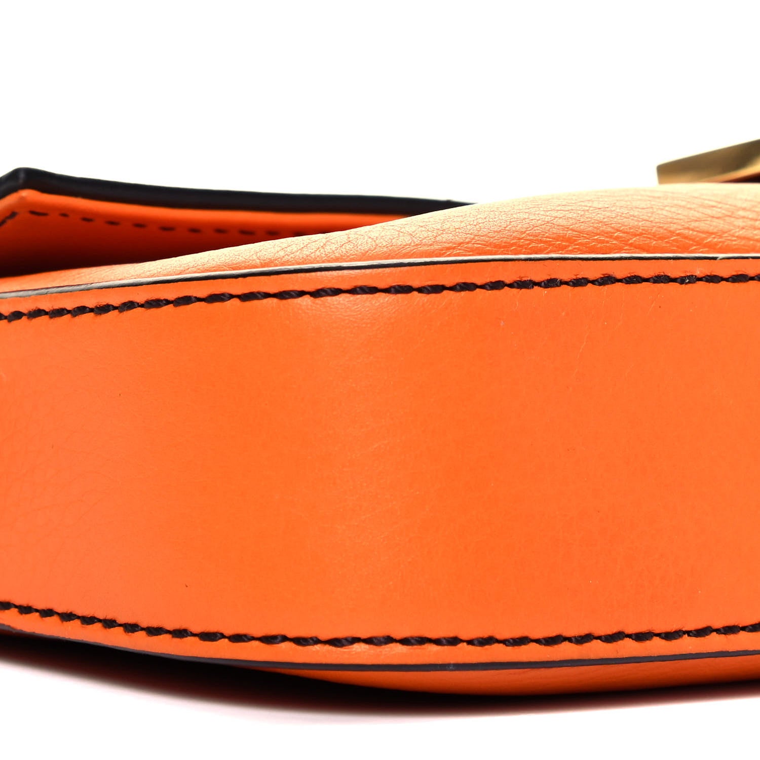 Fendi Vitello Flamingo Enamel Interchangeable Strap Baguette Orange Black Tobacco 7 of 8