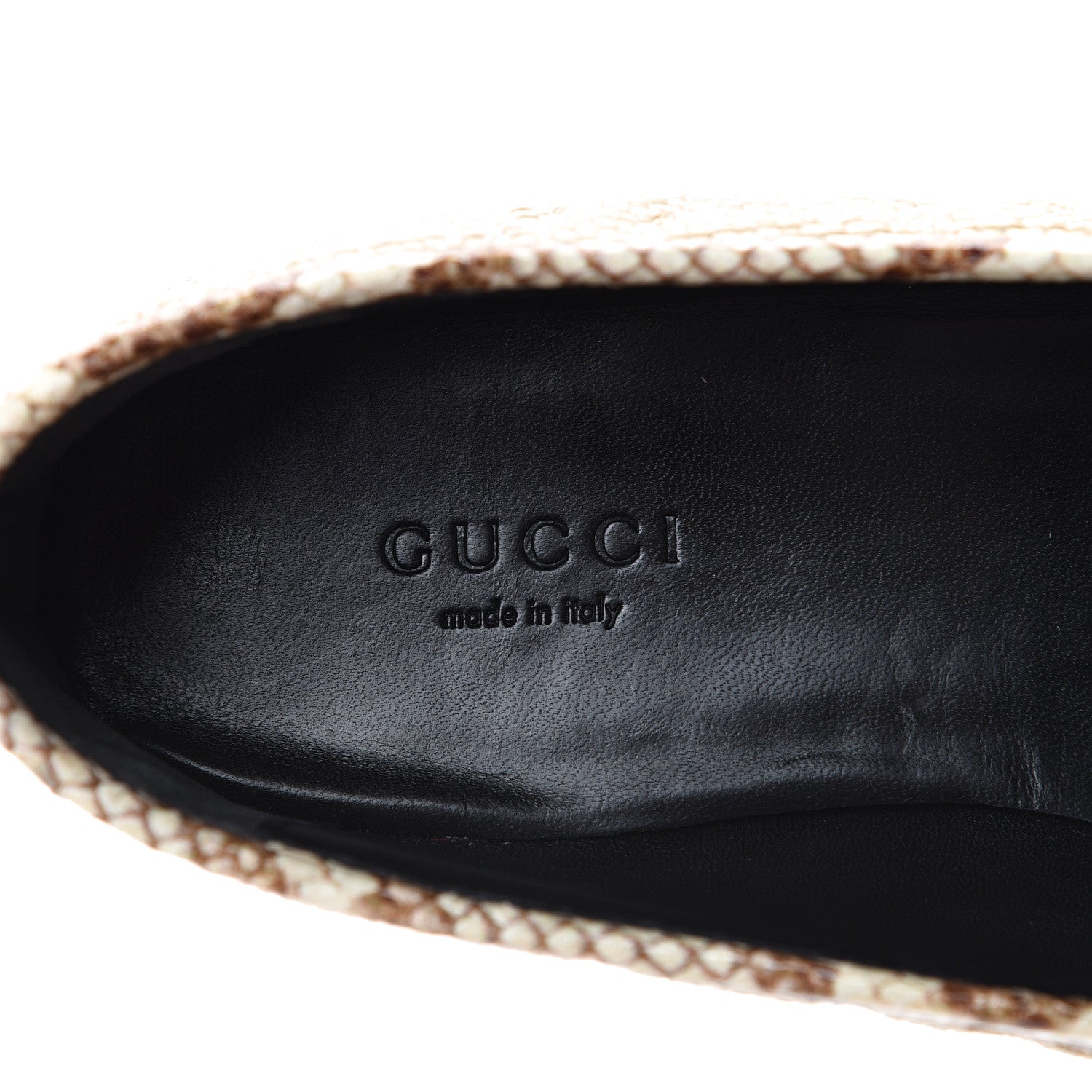 Gucci Raffia Elaphe Matelasse Horsebit Womens Jordaan Loafers 38.5 Natural Cream Brown 7 of 7