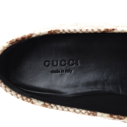 Gucci Raffia Elaphe Matelasse Horsebit Womens Jordaan Loafers 38.5 Natural Cream Brown 7 of 7