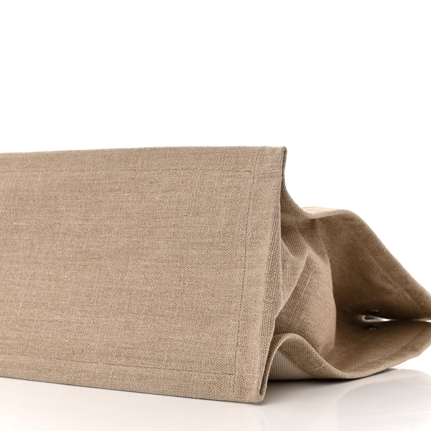 Linen Calfskin Small Rive Gauche Tote Greggio Natural