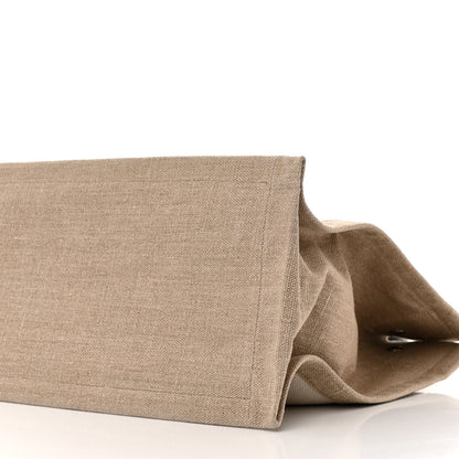 Saint Laurent Linen Calfskin Small Rive Gauche Tote Greggio Natural 10 of 10