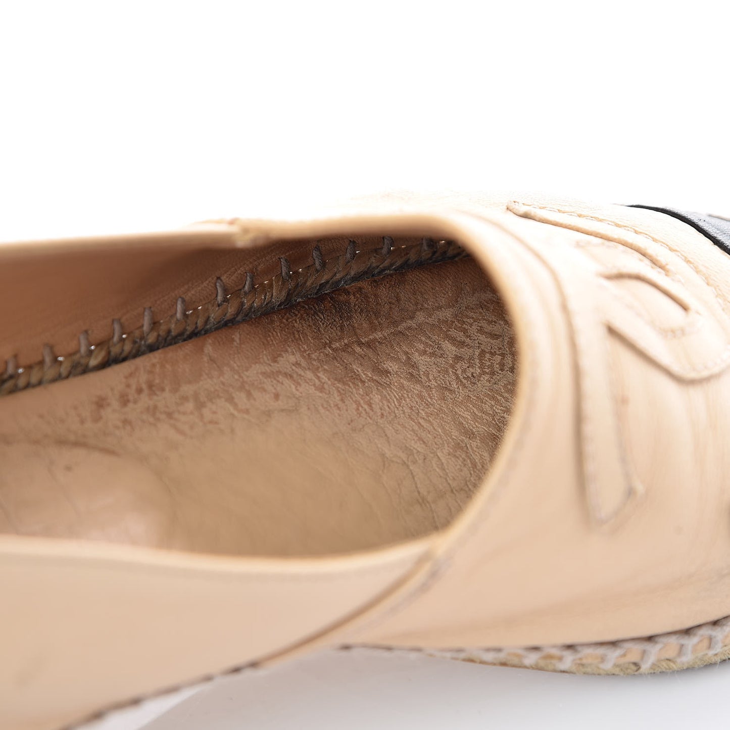 Lambskin CC Espadrilles 38 Beige Black